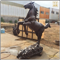 鑄銅關(guān)公 小型銅馬雕塑擺件