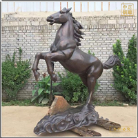 鑄銅關(guān)公 小型銅馬雕塑圖片