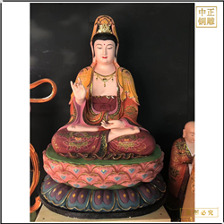 鑄銅關(guān)公 坐像彩繪觀(guān)音佛像訂制