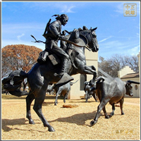 鑄銅關(guān)公 園林騎馬人物銅雕塑