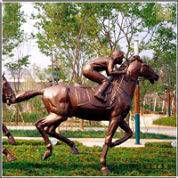 鑄銅關(guān)公 園林小孩騎馬銅雕塑
