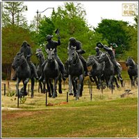 鑄銅關(guān)公 園林騎馬銅雕塑